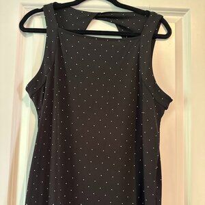 Banana Republic black with white polka dot cut out tank